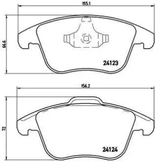 Гальмівні колодки пер. Mondeo 07-/Volvo S60/V60 10-/V70 02-/XC 70 08- BREMBO P44020