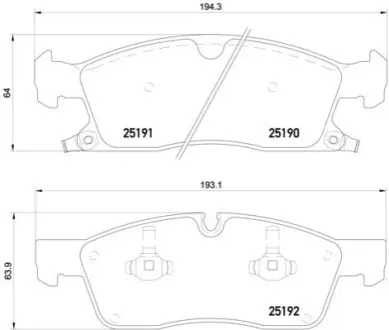 Гальмівні колодки пер. Grand Cherokee/W292//W166 10- BREMBO P37017