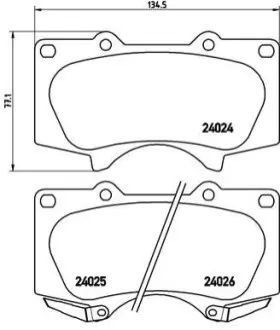 Гальмівні колодки пер. Toyota Land Cruiser/Hilux VII/Lexus GX/ MITSUBISHI PAJERO 01- (sumitomo) BREMBO P83102