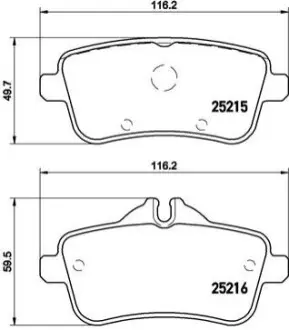 Комплект гальмівних колодок з 4 шт. дисків BREMBO P50100