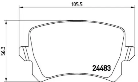 Гальмівні колодки зад. Caddy III/Golf V/Audi A4 03- BREMBO P85108