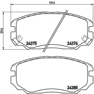 Комплект гальмівних колодок з 4 шт. дисків BREMBO P30038