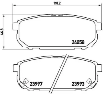 Комплект гальмівних колодок з 4 шт. дисків BREMBO P30023