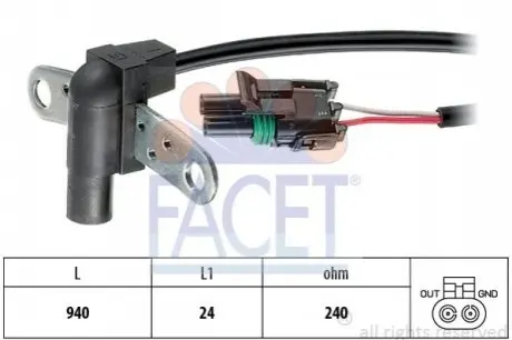 Датчик импульсов, Датчик импульсов, маховик FACET 9.0010