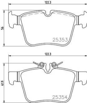 Комплект гальмівних колодок з 4 шт. дисків BREMBO P50122