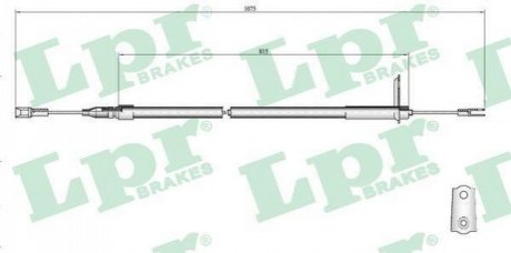 Тросик стоянкового гальма LPR C0407B