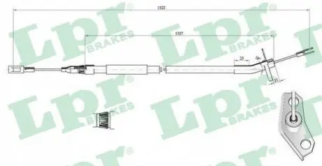 Трос ручного гальма LPR C0446B