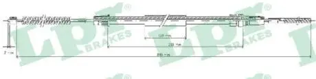 Тросик стоянкового гальма LPR C0626B