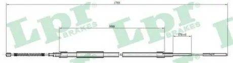 Тросик стоянкового гальма LPR C0954B