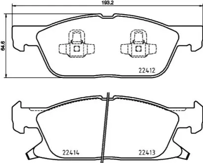 Гальмівні колодки пер. Ford Galaxy/ S-Max/ Edge USA 1.5-2.0 15- BREMBO P24188