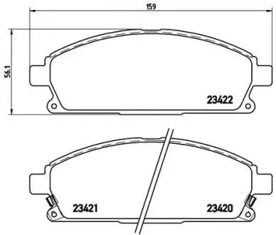 Гальмівні колодки пер. Nissan X-Trail 01-13/Pathfinder 97-04 (sumitomo) BREMBO P56040