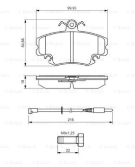 Гальмівна колодка BOSCH 0986494522 (фото 1)