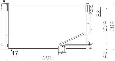 Радиатор кондиционера C-Class W203/S203/CL203 1.8-5.4 00-11 MAHLE / KNECHT AC 347 001S