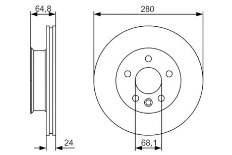 Гальмівний диск VW California/Caravelle/Multivan/Transporter T4 \'\'F \'\'2,5 \'\'90-03 PR2 BOSCH 0986479S80 (фото 1)