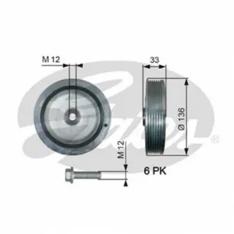 Шкив коленвала Gates TVD1008A