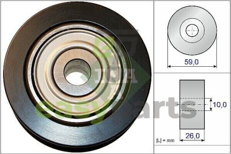 Ролик генератора Mitsubishi Outlander 2.0 12- (паразитний) (59х26) INA 532073710