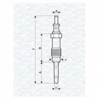 Свічка розжарювання MB Sprinter 2.9TDI OM602 96-00 (UX23A) MAGNETI MARELLI 062900046304