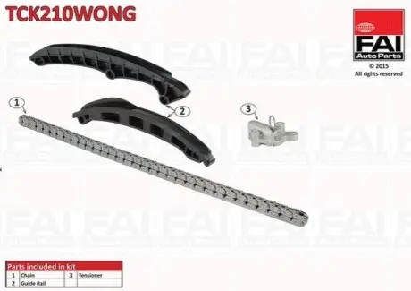 VW К-кт ланцюга ГРМ Jetta IV,Sharan,Tiguan 1.4TSI 07- FAI TCK210WONG