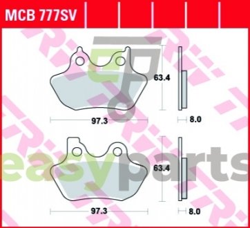 Тормозные колодки TRW MCB777SV