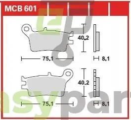 Фото тормозные колодки TRW MCB601 Тормозные колодки TRW MCB601
