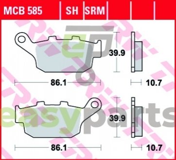 Тормозные колодки TRW MCB585