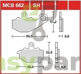 Фото тормозные колодки TRW MCB662 Тормозные колодки TRW MCB662