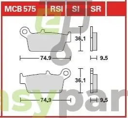 Фото тормозные колодки TRW MCB575 Тормозные колодки TRW MCB575