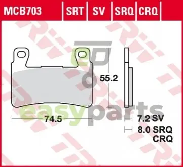 Фото тормозные колодки TRW MCB703 Тормозные колодки TRW MCB703