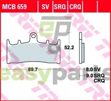 Фото тормозные колодки TRW MCB659SV Тормозные колодки TRW MCB659SV