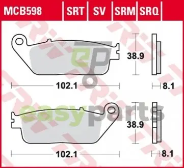 Фото тормозные колодки TRW MCB598SV Тормозные колодки TRW MCB598SV