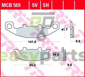 Фото тормозные колодки TRW MCB569 Тормозные колодки TRW MCB569