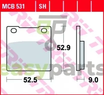 Фото тормозные колодки TRW MCB531 Тормозные колодки TRW MCB531