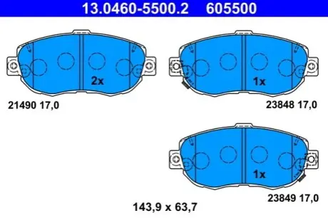 Гальмівна колодка ATE 13.0460-5500.2