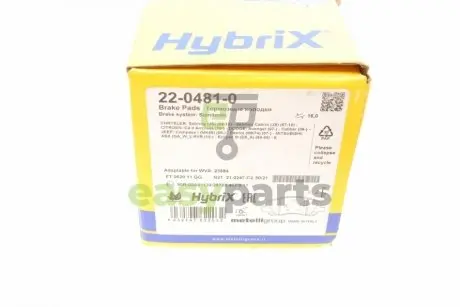 Колодки гальмівні (передні) Citroen C4/Peugeot 4008 12-/Mitsubishi Lancer/Outlander 03-/Jeep Compas Metelli 22-0481-0