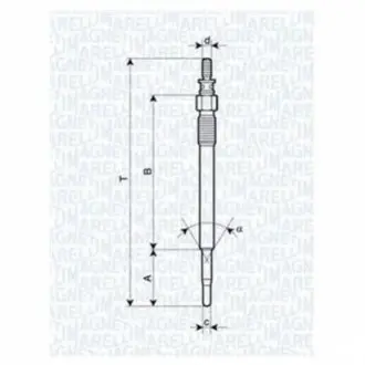 Свічка розжарювання CITROEN C1,C2,C3,C4,C5,XSARA FORD FIESTA V,FUSION,FOCUS II MAZDA 2 PEUGEOT 107,206,307,407,1007 [] MAGNETI MARELLI 062900022304