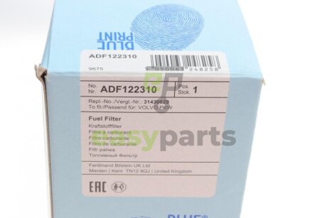 Фільтр паливний Volvo S60/S80/V40/V60/V70 06- (h=134mm) BLUE PRINT ADF122310