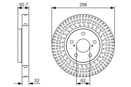 TOYOTA диск гальм. передній Lexus IS 05- BOSCH 0986479T37