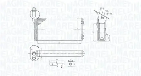 VW радіатор пічки T4 90- MAGNETI MARELLI 350218410000