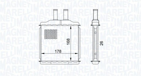 CHEVROLET радіатор опалення Lacetti,Nubira 03- MAGNETI MARELLI 350218432000