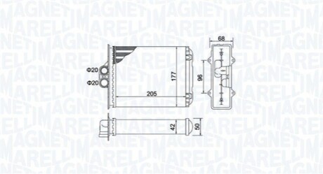 OPEL радіатор обігрівача Vectra B MAGNETI MARELLI 350218482000