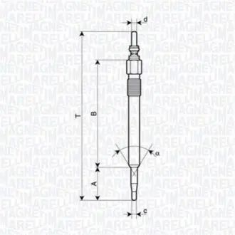 Свічка розжарювання Jeep Cherokee 02- MAGNETI MARELLI 062900128304