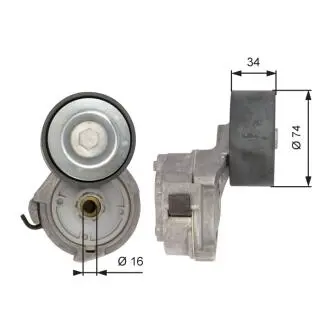 Натягувач поліклинового ременя MB Vario/Atego/Axor/Econic 4.3/4.8/6.0/6.4/7.2 TDI (OM357/360/904/906/924/926) (74x34) Gates T38559