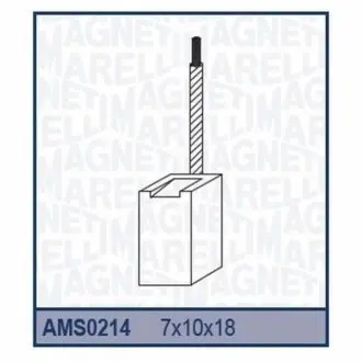 Ремкомплект (щітки) стартера(7x10x18) FIAT TIPO, UNO, DUCATO, FORD, ESCORT, CAPRI, ORION, SIERRA, VERONA LX, VOLKSWAGEN -CADDY 1.8, GOLF [940113340214] MAGNETI MARELLI AMS0214