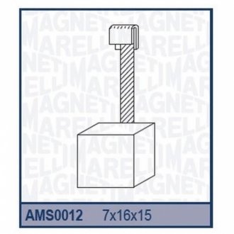 Ремкомплект (щітки) стартера(7x16x15) AUDI CITROEN FORD GRENADA GOLF IVECO OPEL ASTRA VECTRA D VOLKSWAGEN CADDY [940113190012] MAGNETI MARELLI AMS0012 (фото 1)