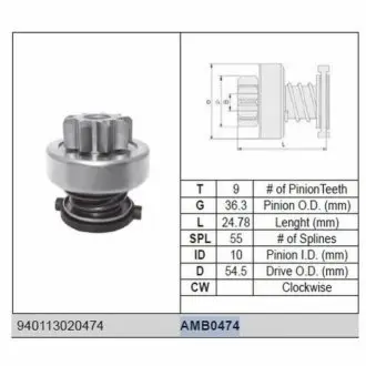 Бендикс CITROEN 2.8HDI JUMPER 2.8 HDI FIAT DUCATO 2.3 / 2.8 JTD IVECO DAILY III 2.4 / 2.8 CITY PLUS [940113020474] MAGNETI MARELLI AMB0474