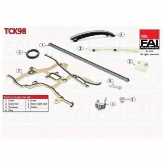 К-кт цепи ГРМ (с уплотнителями) Chevrolett Aveo 1.2/1.4 Opel Astra J 1.4/Corsa D 1.2/1.4/Meriva B 1.4 FAI TCK98