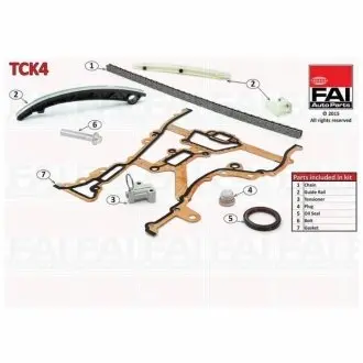 К-кт цепи ГРМ (без шестерен с уплотнением) Opel Agila Z10XE/XEP/Astra G/H Z12EX/EXP/Z14XEL/XEP/Combo MK II Z14XEP/Corsa B/C/D FAI TCK4