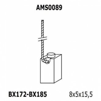 Щетки генератора (12V 8x5x15,5)AUDI, BMW, MERCEDES, J.DEERE, FORD,я MAGIRUS,я VOLVO TRUCKS [940113190089] MAGNETI MARELLI AMS0089