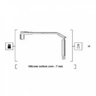 Комплект високовольтних проводів OPEL ASTRA 1,4/1,6 91- CORSA 1,2/1,4/1,6 92- VECTRA 1,6 [941125190673] MAGNETI MARELLI MSK673