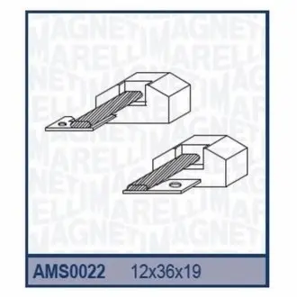 Ремкомплект (щітки) стартера (12x36x19) MAN: EL EM F MAN TGA MERCEDES MK NG SK TOURISMO [940113190022] MAGNETI MARELLI AMS0022